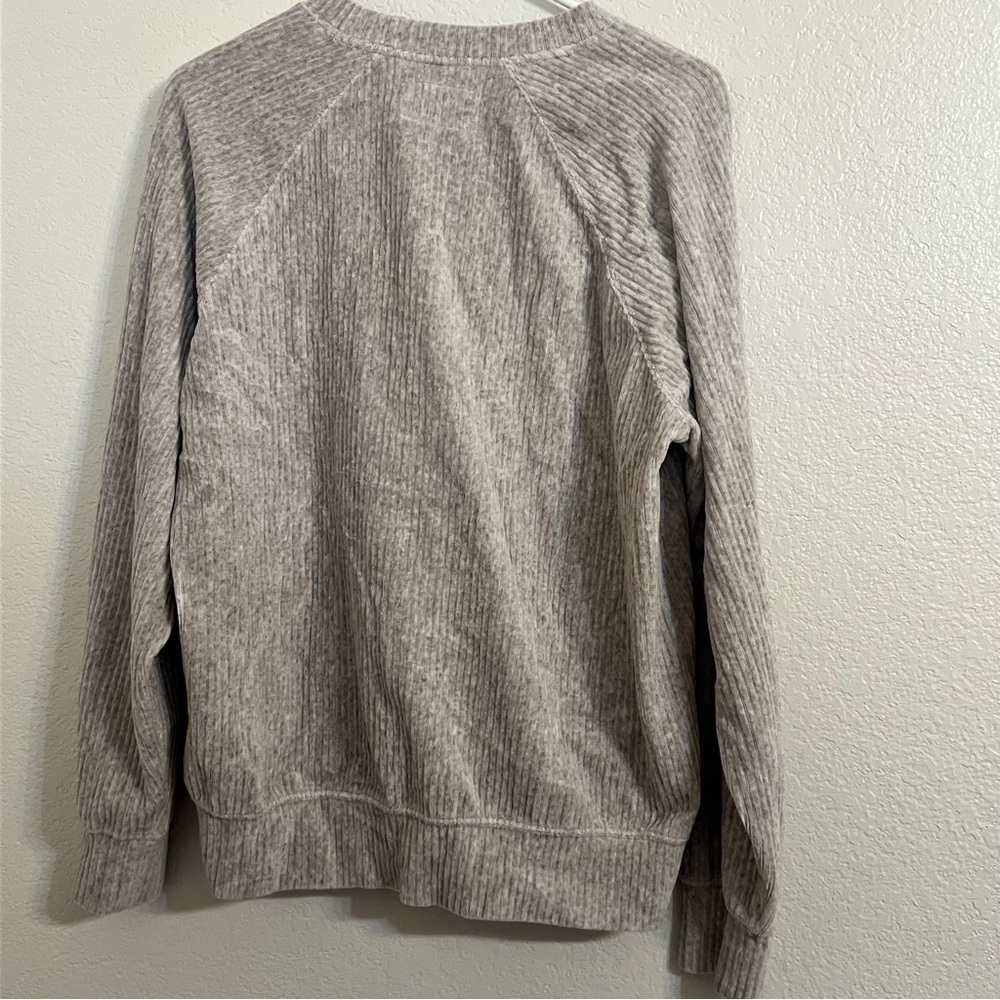 Aritzia Wilfred free organic cotton Gray Ribbed Crewneck Casual Pullover comfy - Picture 8 of 8